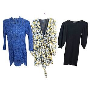 Women's Small 4 6 Dresses Winter Long Sleeves Wholesale Bulk Lot of 3 S